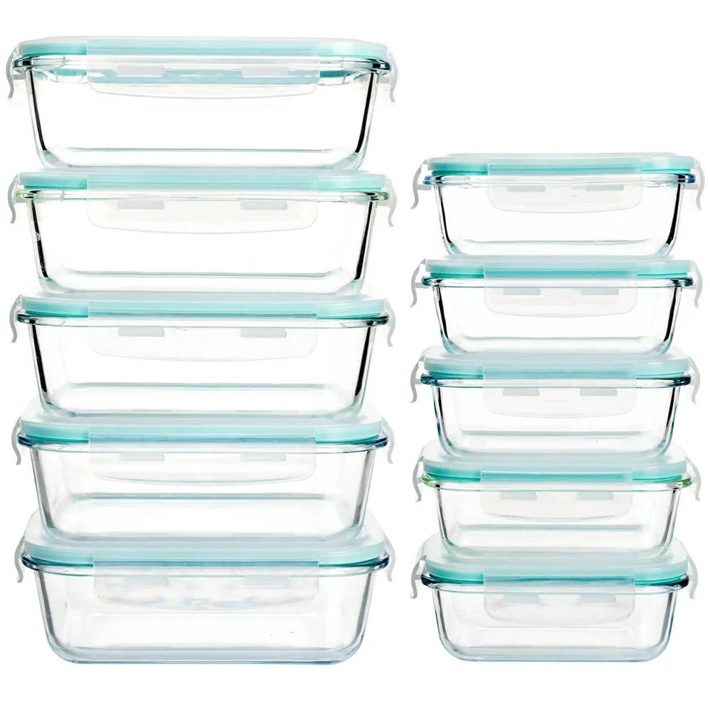 Home Office Kitchen - Pieces Glass Meal Prep Containers With