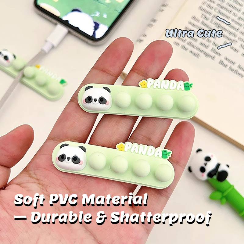Cable Management Box - Cartoon Panda Cable Holder: Self-Adhesive Desk