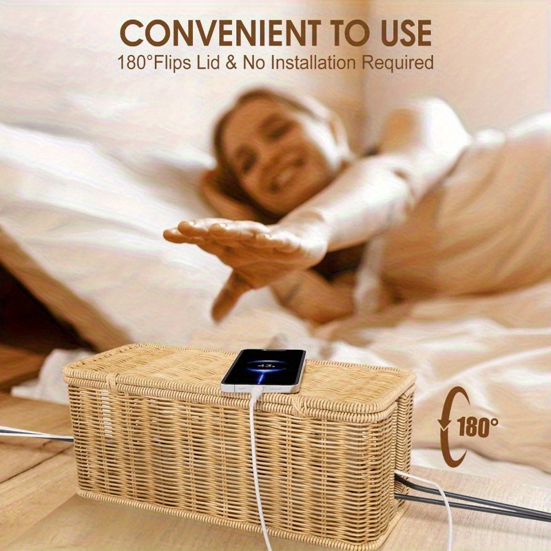 Handcrafted Rattan Cable Manag - Cable Management Box recensie en prijs