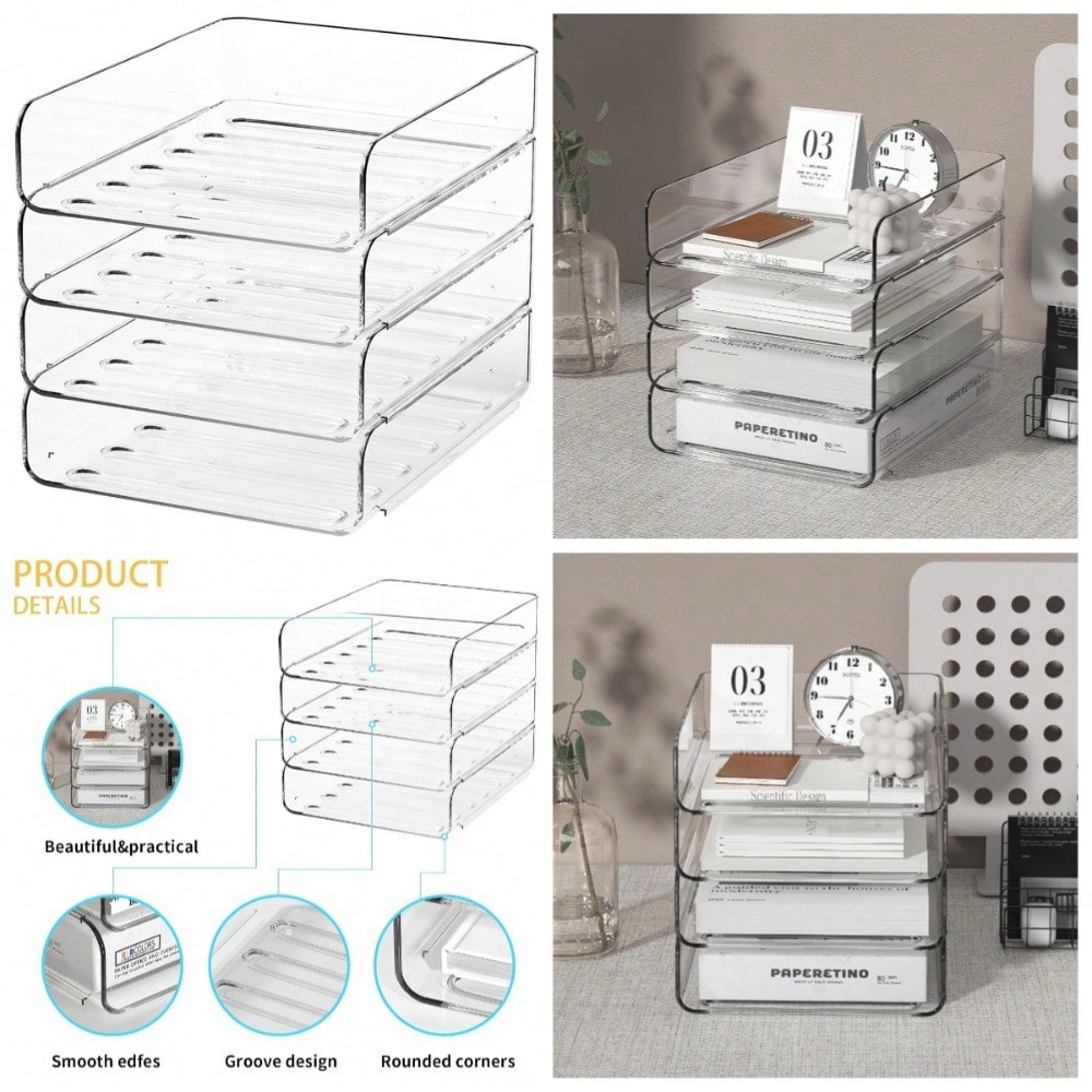 Stackable 4-Tier Clear Acrylic - Letter Tray Desk recensie en prijs