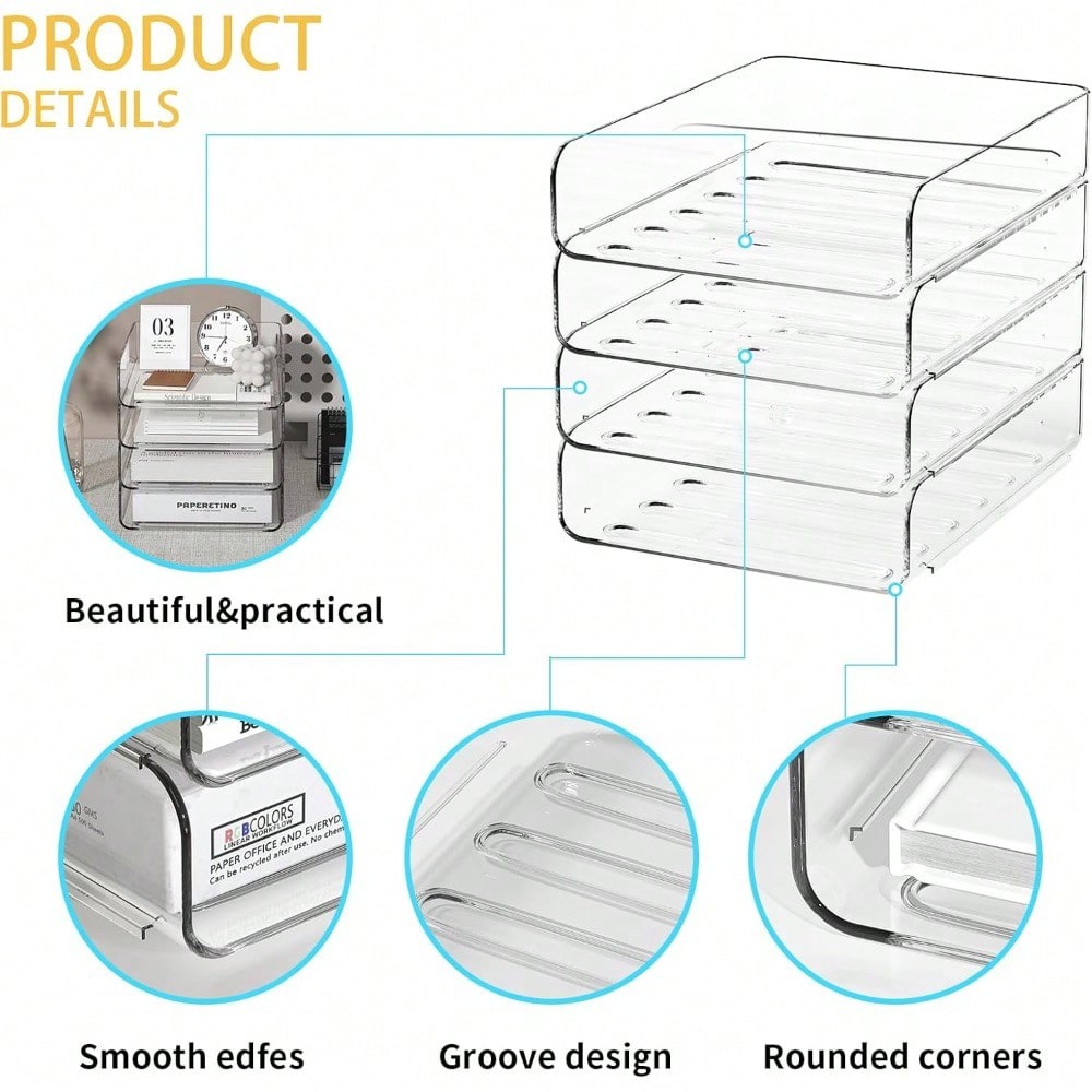Stackable 4-Tier Clear Acrylic - Letter Tray Desk recensie en prijs
