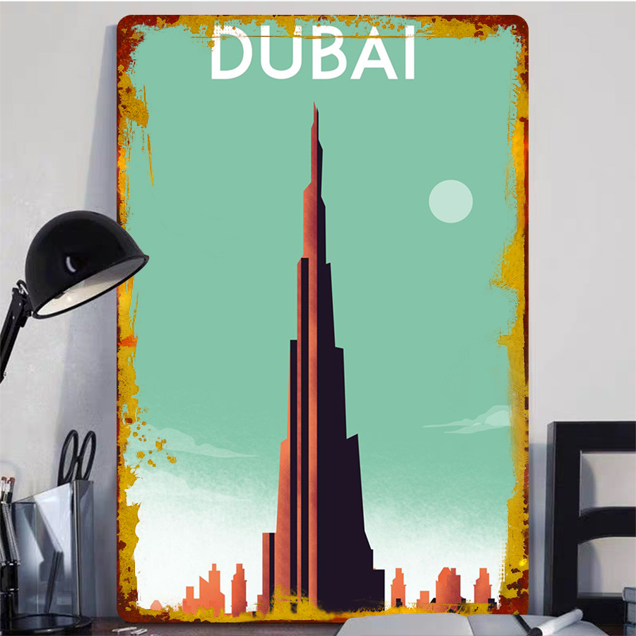Dubai Skyline Metal Wall Art B - Home Office Dubai recensie en prijs