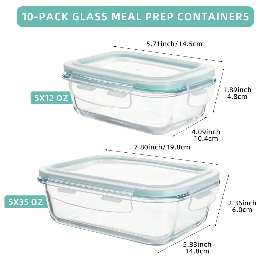 Pieces Glass Meal Prep Contain - Home Office Kitchen recensie en prijs
