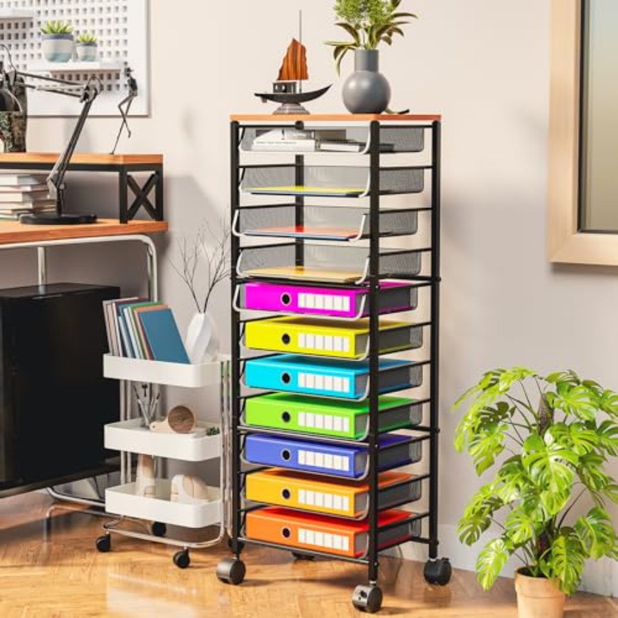 12 Tier Rolling File Cart, Woo - Letter Tray Desk recensie en prijs