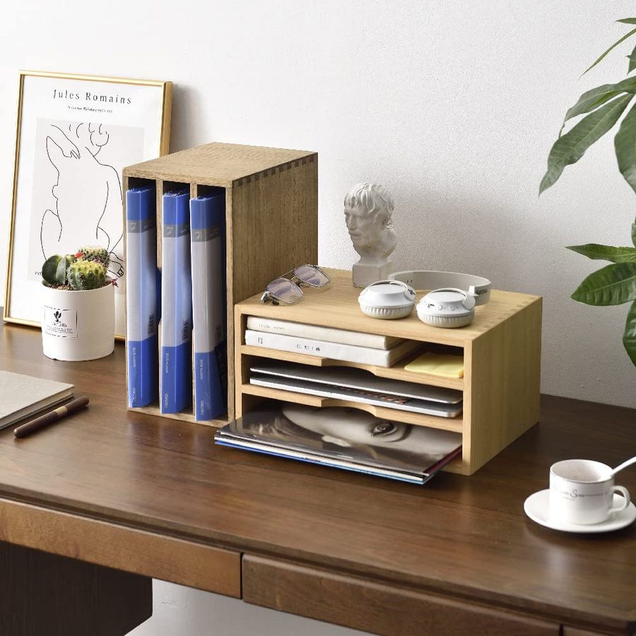 Wooden Desktop Organizer Paper - Letter Tray Desk recensie en prijs
