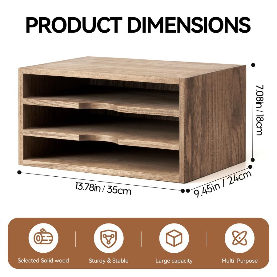Wooden Desktop Organizer Paper - Letter Tray Desk recensie en prijs