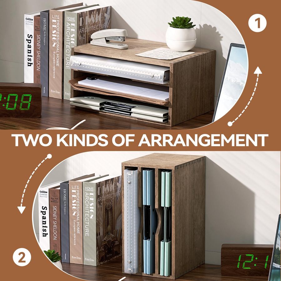 Wooden Desktop Organizer Paper - Letter Tray Desk recensie en prijs